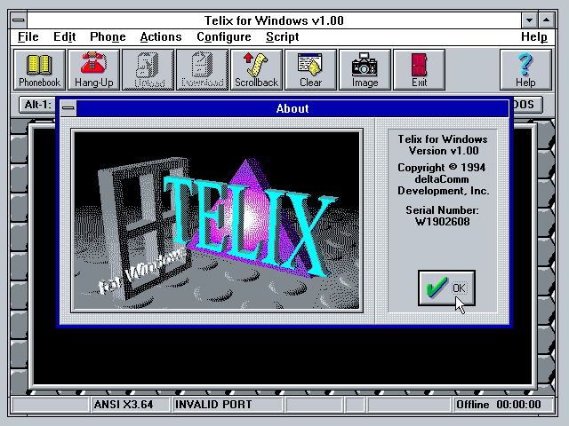 Telix for Windows 1.00